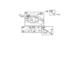 Fuel Tank And Line Diagram and Parts List for 12C800TO12C899  Briggs and Stratton Engine